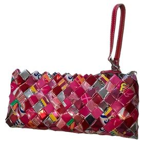 Recycled Materials Woven Clutch Wristlet